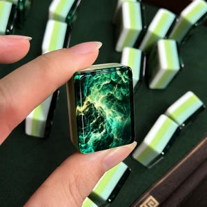 Luxury American Mahjong Set, Cloud Thunder, 4 Layer Heavyweight Acrylic, 160 Tiles, Premium Board Game Gift image 4