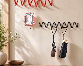 Minimalistiska vågiga väggkrokar, elegant metallkapphängare, färgglad entréorganisatör, väggfäste med flera krokar, unik inflyttningspresent