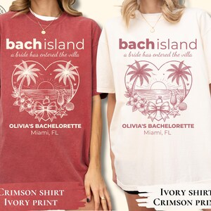 Bach Island Bachelorette Shirt Custom Bach Island Bachelorette Party Shirt Comfort Kleuren Beach Trip Tee Bombshell Bride Bach The Bach Club