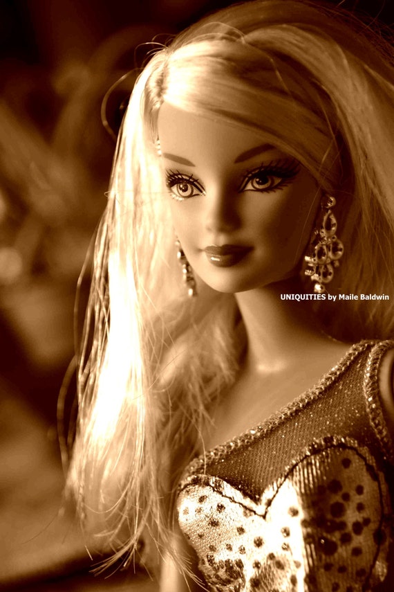 black barbie doll with blonde hair