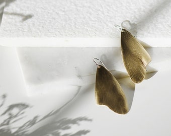Brass Butterfly Wing Earrings