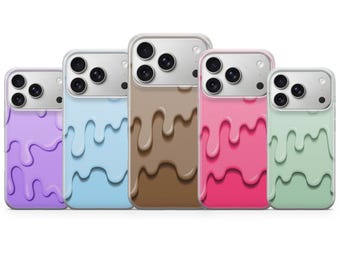 Druipende kleur telefoonhoesje zomer trendy hoes voor iPhone 17 Pro Max, 16e, 15, 14, 13 en Samsung S26 Ultra, S25 FE, A57, A56, Pixel 10, 9A