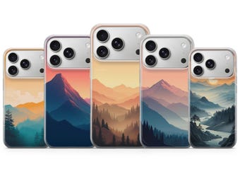 Mountain Phone Case Nature View Cover voor iPhone 17 Pro Max, 16e, 15, 14, 13 en Samsung S26 Ultra, S25 FE, A57, A56, Pixel 10, 9A