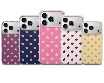 Star Pattern Phone Case Summer Polka Dot Cover for iPhone 17 Pro Max, 16e, 15, 14, 13 & Samsung S26 Ultra, S25 FE, A57, A56, Pixel 10, 9A