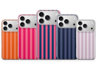 Retro Stripes-telefoonhoesje Aesthetic Vintage Cover voor iPhone 17 Pro Max, 16e, 15, 14, 13 en Samsung S26 Ultra, S25 FE, A57, A56, Pixel 10, 9A