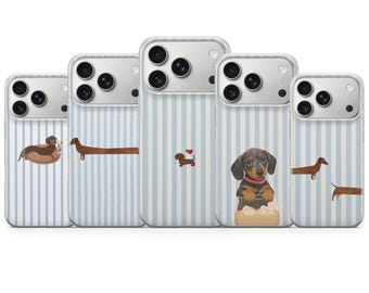 Sausage Dog-telefoonhoesje Teckel Cover voor iPhone 17 Pro Max, 16e, 15, 14, 13 en Samsung S26 Ultra, S25 FE, A57, A56, Pixel 10, 9A