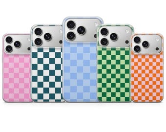 Telefoonhoesje met geruit patroon Trendy geruit hoesje voor iPhone 17 Pro Max, 16e, 15, 14, 13 en Samsung S26 Ultra, S25 FE, A57, A56, Pixel 10, 9A