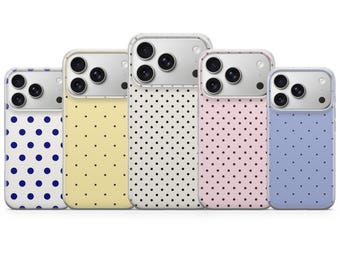 Telefoonhoesje met stippen schattig retro stipje voor iPhone 17 Pro Max, 16e, 15, 14, 13 en Samsung S26 Ultra, S25 FE, A57, A56, Pixel 10, 9A