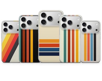 Retro Stripes-telefoonhoesje Aesthetic Vintage Cover voor iPhone 17 Pro Max, 16e, 15, 14, 13 en Samsung S26 Ultra, S25 FE, A57, A56, Pixel 10, 9A