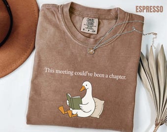 Funny Book Lover Shirt, Silly Goose Reading Tee, Meeting Could've Been a Chapter Shirt, Bookish Meme Tee, Reader Shirt, Introvert Humor Tee