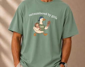 Outnumbered By Girls Shirt, Comfort Colors Tee, Girl Dad Shirt, Girl Daddy Tee, Fathers Day Gift, Funny Dad Tee From Daughter, Girl Dad Gift