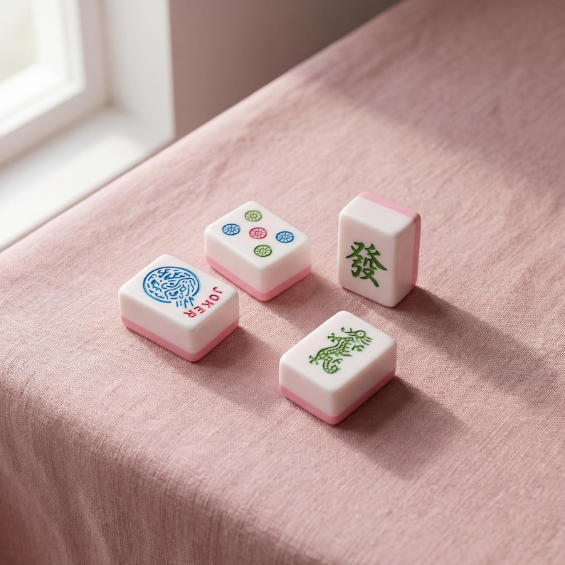 Pink Mahjong Tiles Set 166 NMJL American Mahjong Set Gift for Her Stylish Mahjong Game Set for Women Modern Mahjong image 11