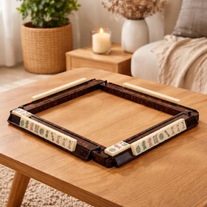 麻雀ラック4個セット、マグネット式プッシャー付きアクリル麻雀アクセサリー、べっ甲麻雀ラック、アメリカ式麻雀セットアップ