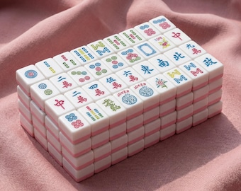 166 American Mahjong Tiles Only NMJL Compatible – Pink Acrylic Replacement Mahjong Tiles Set, No Racks