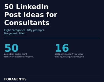 50 LinkedIn Post Ideas for Consultants: Research-Grounded Prompts Across Eight Categories (With the Eight Formats You Should Never Post)
