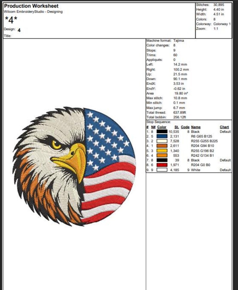 Bald Eagle Machine Embroidery Design, American Flag Circle, 4th of July ...