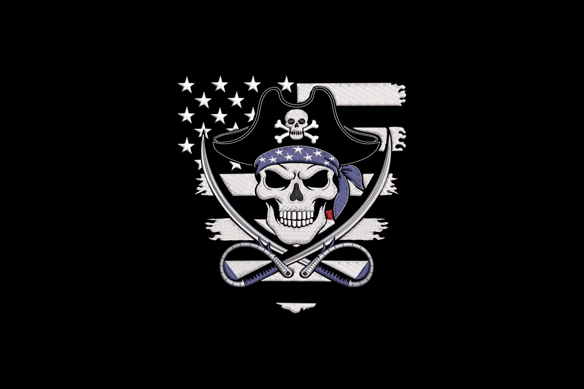Bandiera pirata con teschio Jolly Roger e ossa incrociate | Vettore Premium