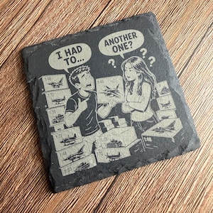 Plastic Model Kit Builder Gift, Aircraft Tank Enthusiast Home Decor, Laser Engraved Slate Coaster