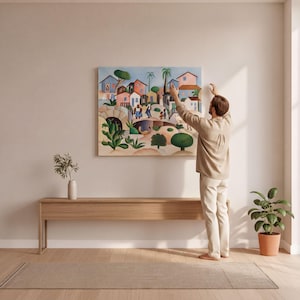 Hill of the Favela By Tarsila do Amaral Canvas Ready to Hang Wall Art