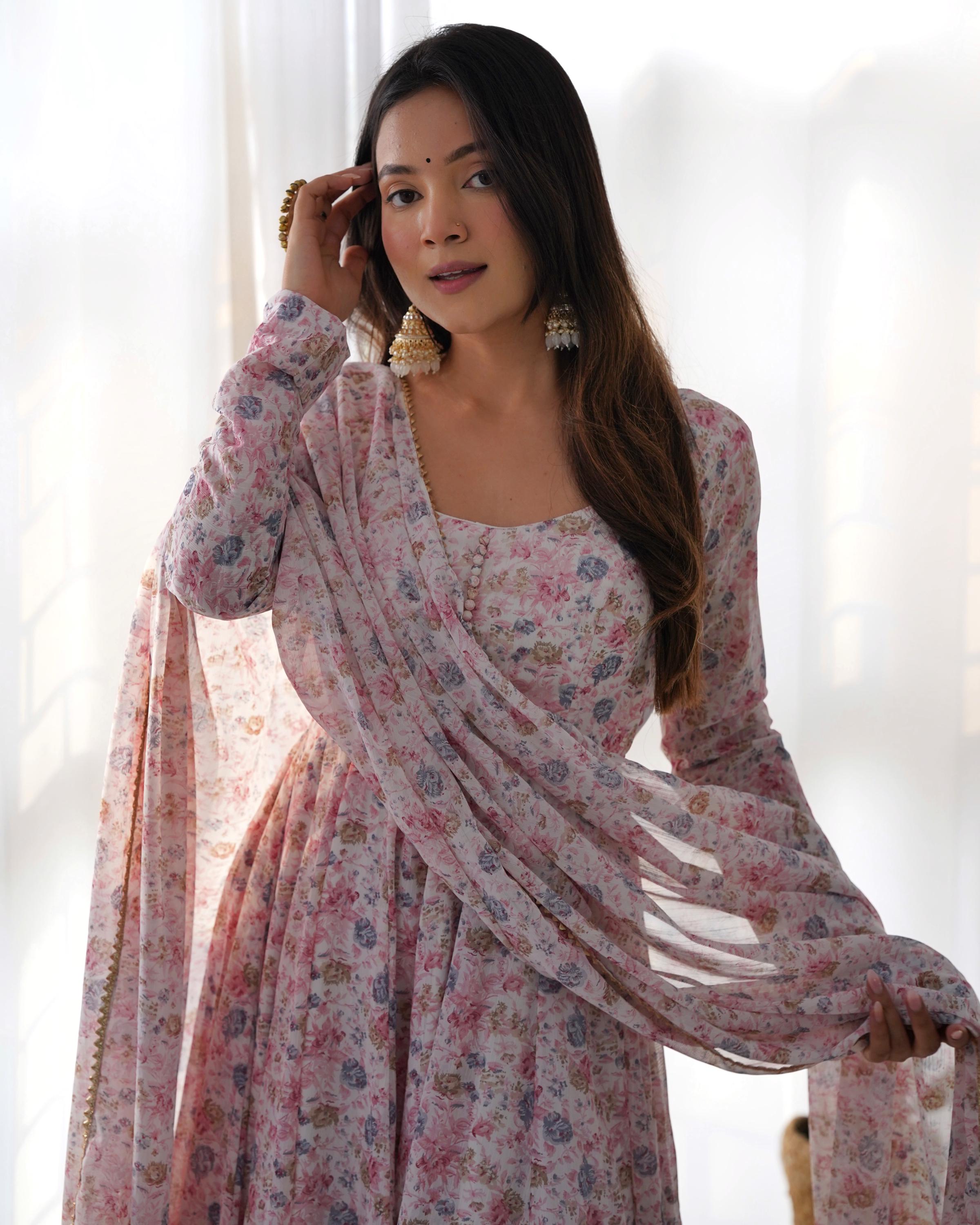 sachin and babi light blue dress Vintage 50s 60s pink flowy chiffon maxi dress nynco zipper XS/S
