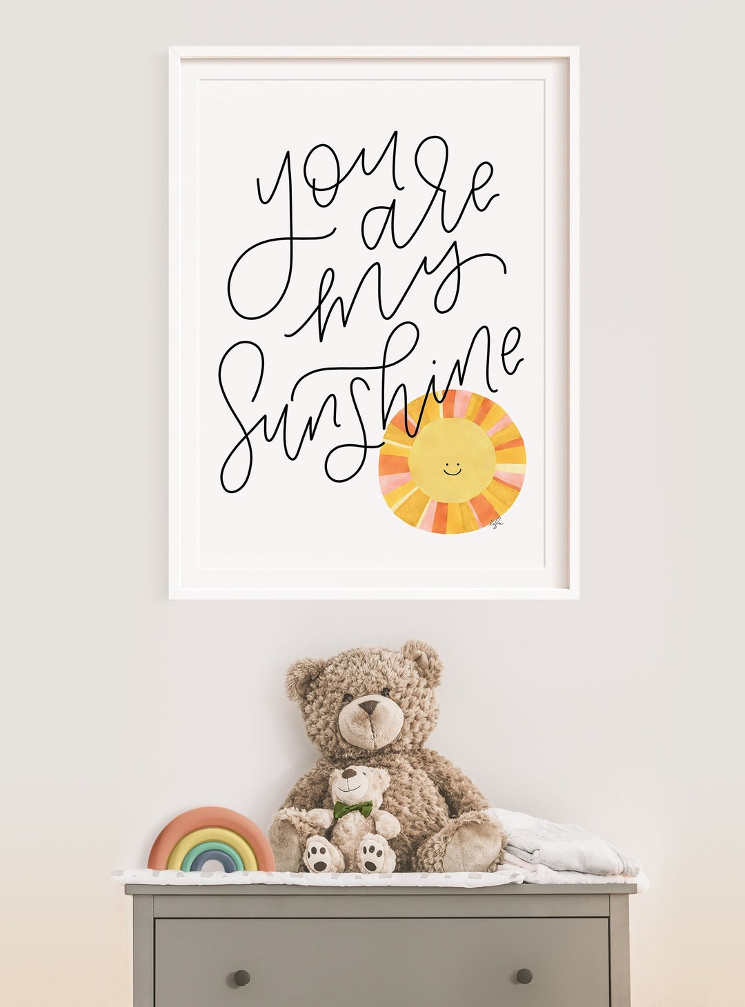 You Are My Sunshine Nursery Print: Watercolor Kids Room Decor - Etsy