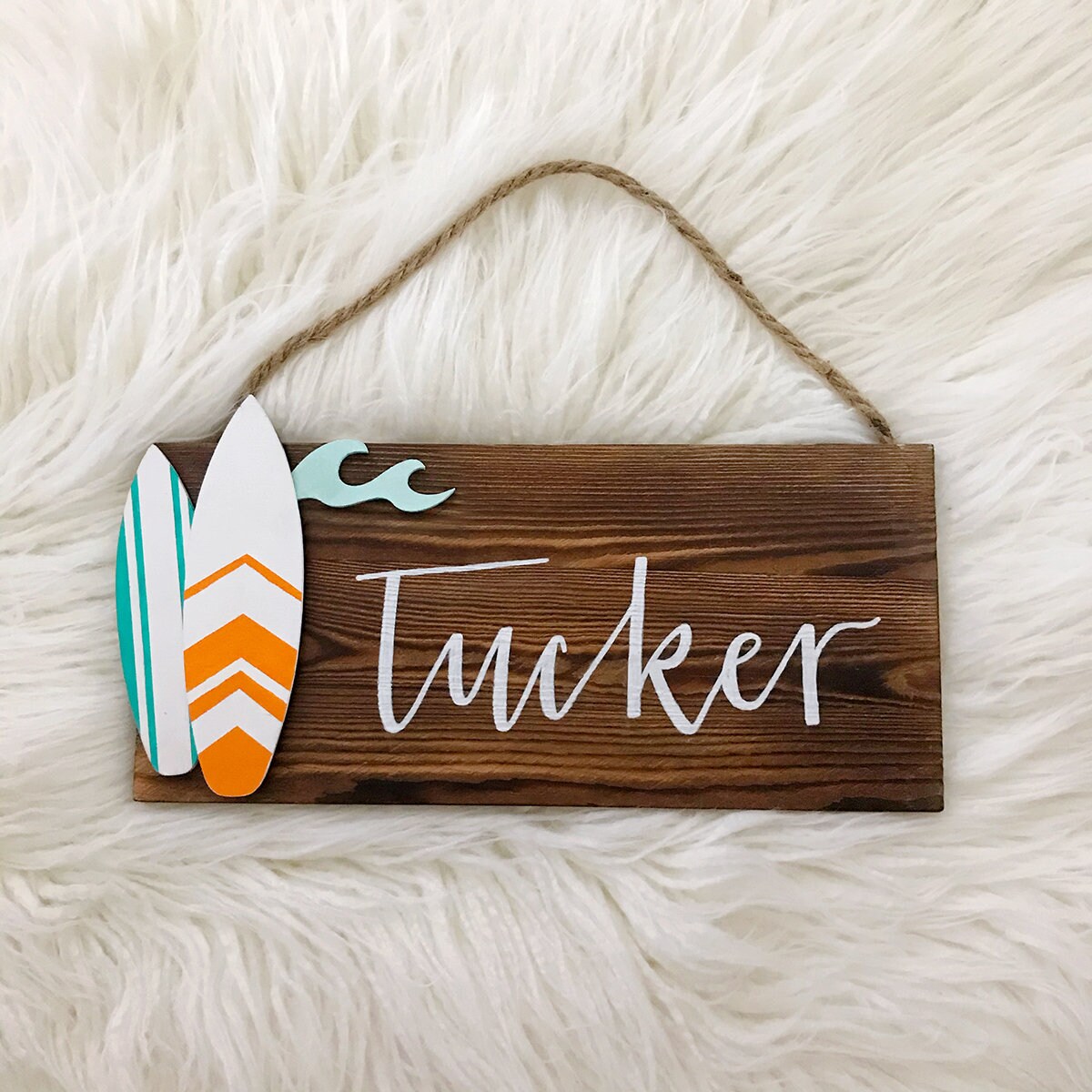 Surfboard Name Sign Custom Kids Decor Hand Lettered Name Etsy