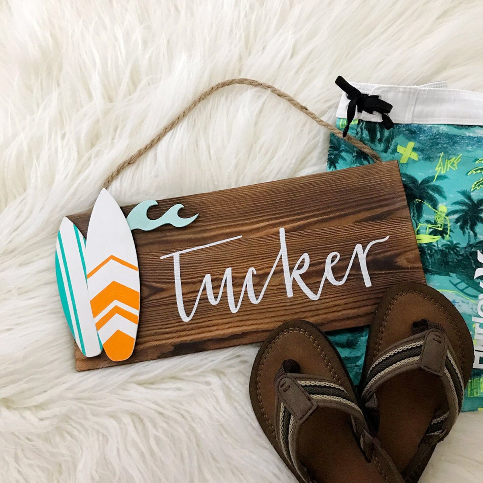 Surfboard Name Sign Custom Kids Decor Hand Lettered Name Etsy