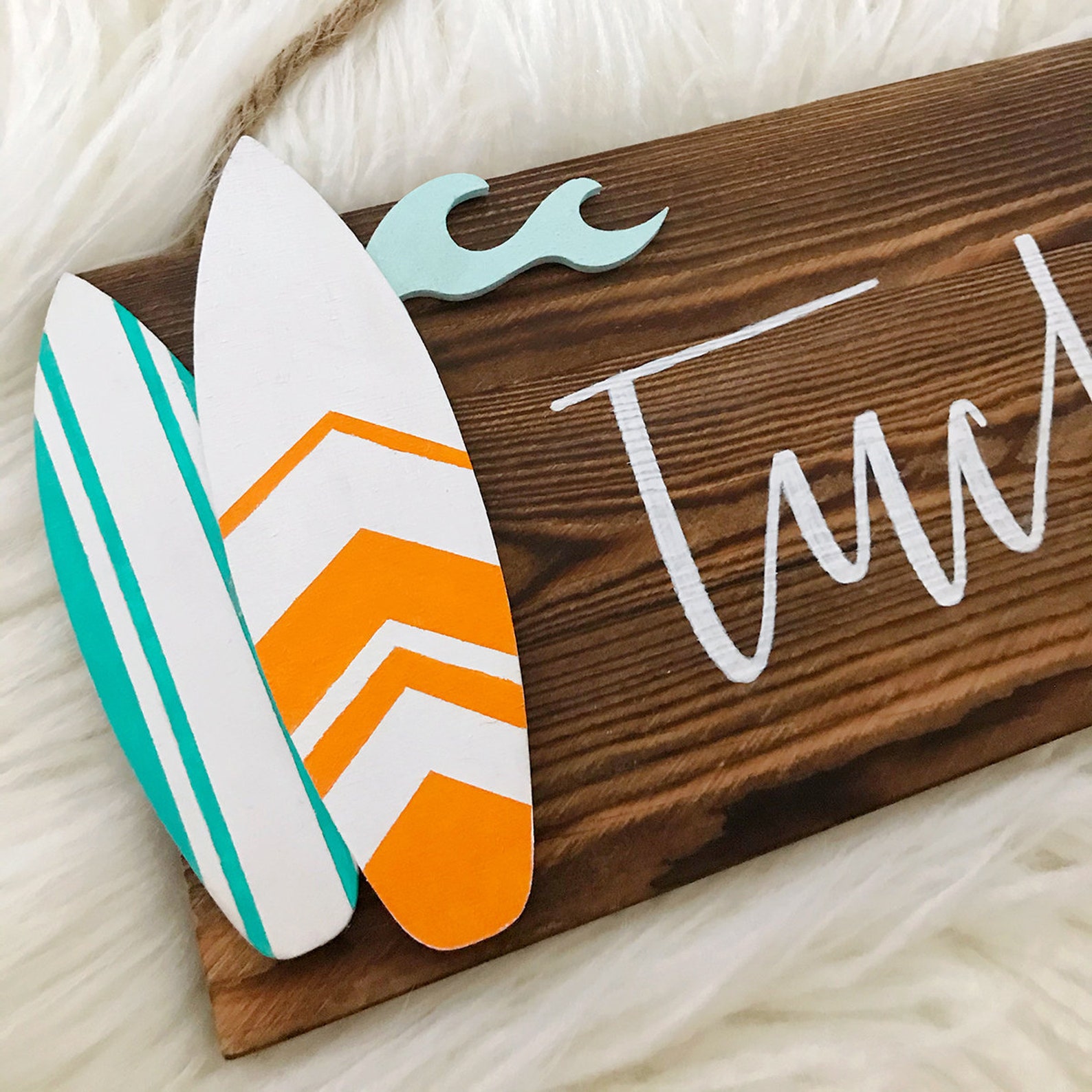Surfboard Name Sign Custom Kids Decor Hand Lettered Name Etsy