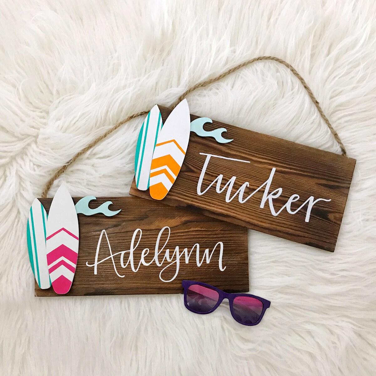 Surfboard Name Sign Custom Kids Decor Hand Lettered Name Etsy