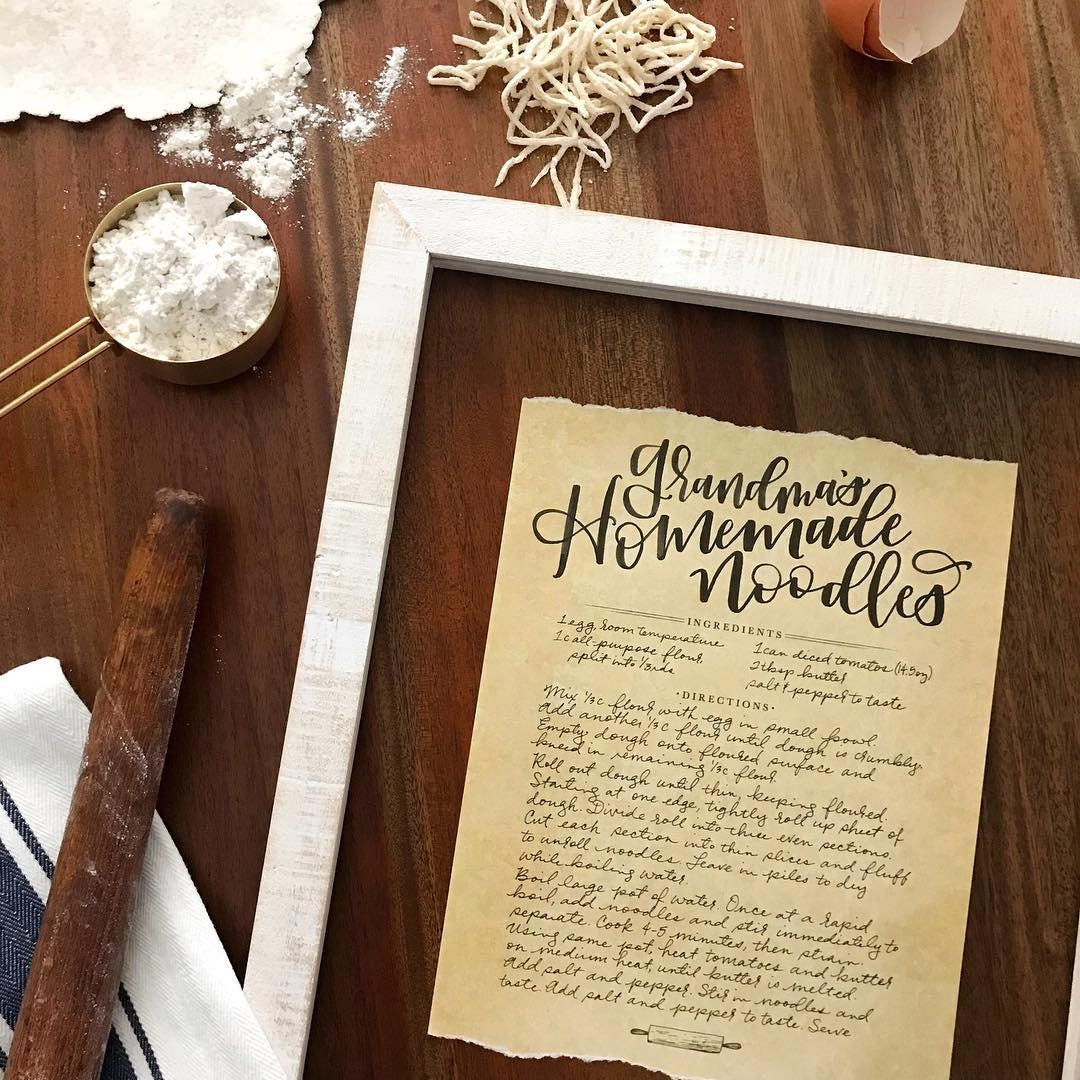 Handwritten Recipe Print Custom Calligraphy Written Recipe | Etsy