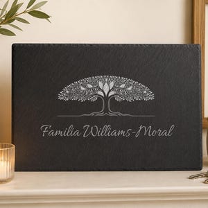 Tabla de pizarra personalizada – Árbol familiar – 30x20cm
