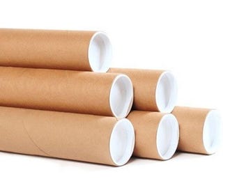 Rigid Poster Tube with Plastic Caps, Multiple Sizes