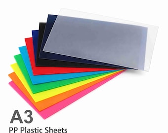 Polypropylene (PP) Plastic Sheets – A3 – 500 Micron | Colored & Clear - 10 Sheet