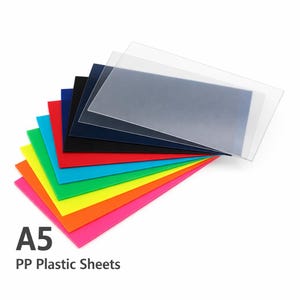 A5 ポリプロピレン PP プラスチックシート – 500ミクロン カラー・透明クラフトシート – 10枚