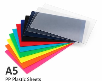 Polypropylene PP Plastic Sheets A5 – 500 Micron – Colored & Clear Sheets – 10 Pack