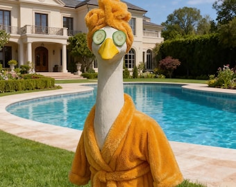 Relaxing Spa Day Outfit for Your Outdoor Porch Goose Statue