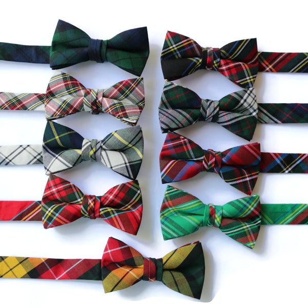 Boys Tartan Plaid Bow Ties~Boys Bow Tie~Boys Plaid Bow Ties~Cotton Bow Tie~Church Tie~Plaid Bow Tie~Wedding~Ring Bearer~Gift~Christmas Tie