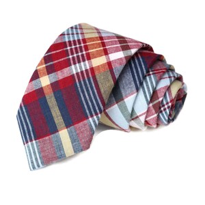 Necktie~Plaid Necktie~Anniversary Gift~Wedding Tie~Mens Gift~Boys Necktie~Mens Necktie~Wedding~HoBo Ties~Mens Tie~Boys Tie~Madras Plaid