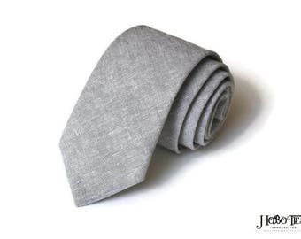 Light Gray Linen Necktie~Anniversary Gift~Wedding Tie~Mens Gift~Boys Necktie~Mens Necktie~Wedding~HoBo Ties~Mens Tie~Gray Linen~