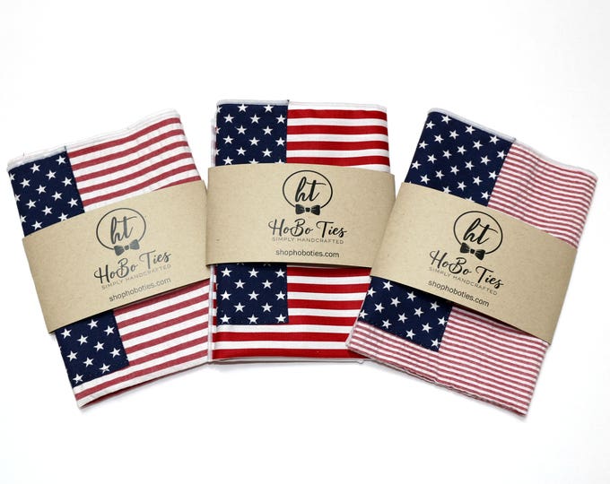 American Flag Pocket Squarewedding Accessoryanniversary Giftmens Pocket