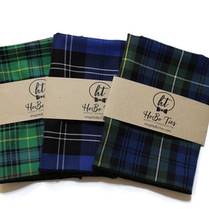 Tartan Plaid Pocket Square - Wedding Accessory - Cotton Anniversary - Handmade Pocket Square - Mens Fashion - Christmas Pocket Square