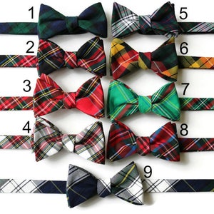 Tartan Plaid Bow TieMens Self Tie Bow TieMens Pre TiedAnniversary GiftWedding TieHoBo TiesCotton Bow TieMens GiftWeddingMens Plaid image 2