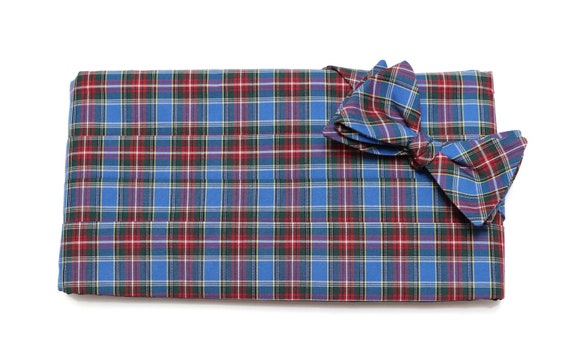 Royal Stewart Tartan Cummerbund Set includes Bow Tie /& Pocket Square