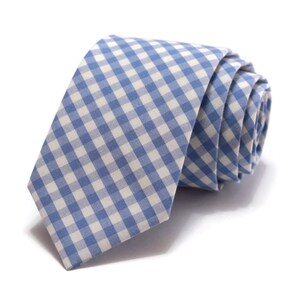 Blue Gingham Check Necktie~Anniversary Gift~Wedding Tie~Mens Gift~Boys Necktie~Mens Necktie~Wedding~HoBo Ties~Mens Tie~SV