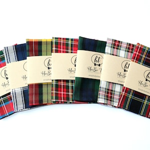 Tartan Plaid Pocket Square - Wedding Accessory - Anniversary Gift - Men&#39;s Pocket Square - Preppy Gift - Christmas Pocket Square - Winter