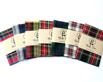 Tartan Plaid Pocket Square - Wedding Accessory - Anniversary Gift - Men's Pocket Square - Preppy Gift - Christmas Pocket Square - Winter