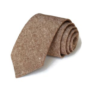 Brown Linen Necktie~Anniversary Gift~Wedding Tie~Mens Gift~Boys Necktie~Mens Necktie~Wedding~HoBo Ties~Mens Tie~Nutmeg Linen~Brown Tie