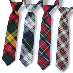 Tartan Plaid Boys Necktie~Cotton Necktie~Wedding Tie~Boys Pretied Necktie~Christmas Tie~Xmas Picture