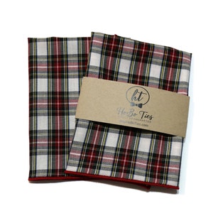 Tartan Plaid Pocket Square - Men&#39;s Pocket Square - Christmas Pocket Square - Mens Gift - Unique Gift - Handmade Gift - Winter Wedding