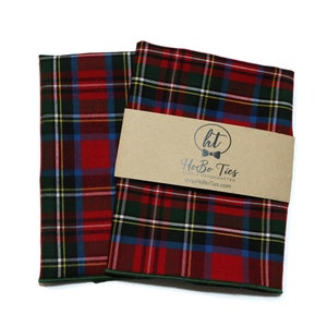 Tartan Plaid Pocket Square~Red~Hunter Green~Blue~Wedding Accessory~Anniversary Gift~Preppy Gift~Christmas Pocket Square~Mens Pocket Square